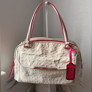 COACH Madison Ostrich Embossed Leather Crossbody Satchel
